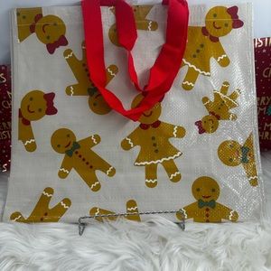 Gingerbread man Holdiay Christmas Reusable Gift Bag